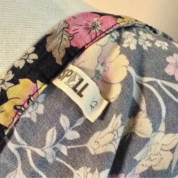 Spell Sayulita Short Sleeve Blouse, Nighshade, XS, GUC! - Picture 10 of 14